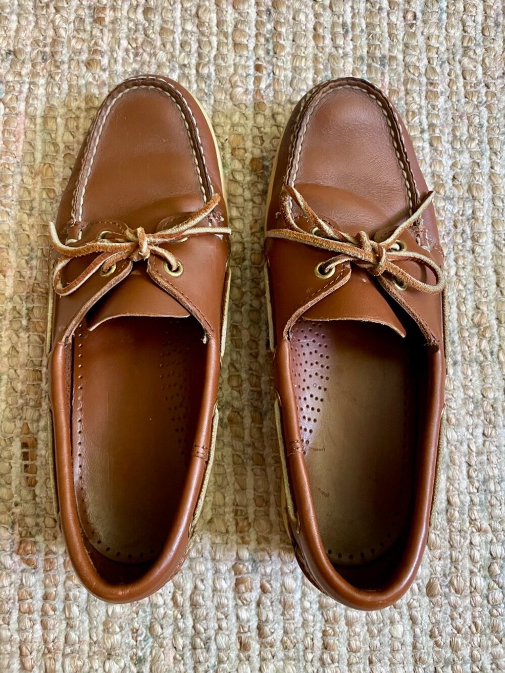 Sebago Docksides Brown Leather Boat Shoes Men's 8.5M Unisex - Picture 2 of 10